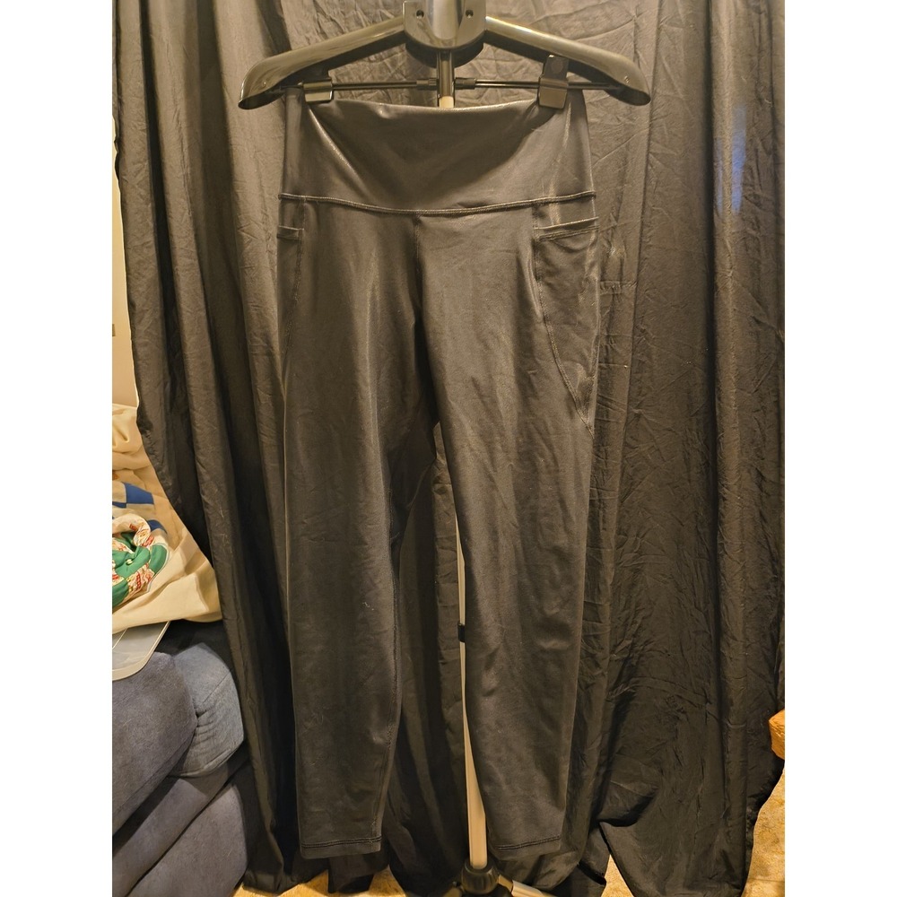 Old Navy Powersoft High Rise Leggings Large Black/Shiny